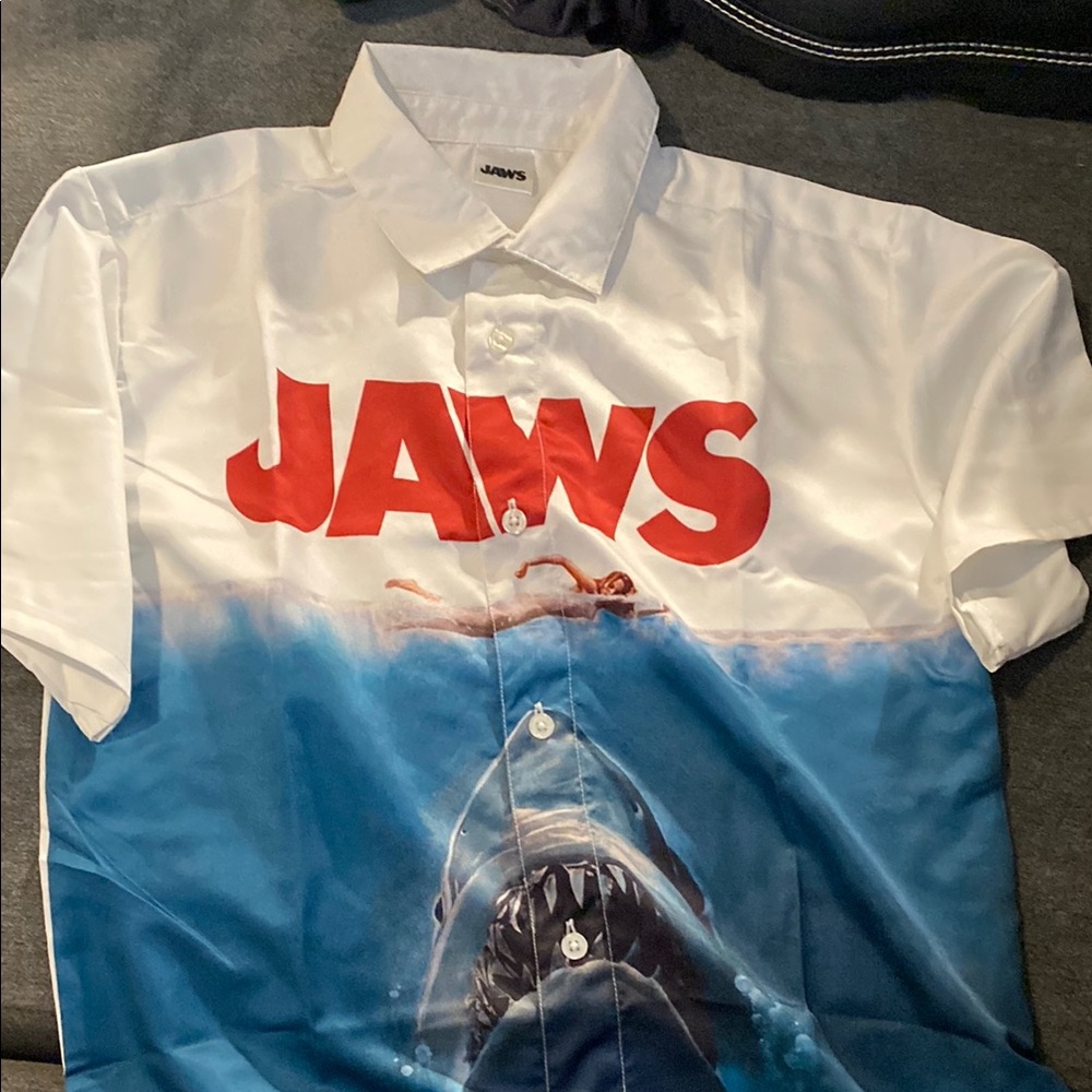Jaws Graphic Shirt - Red and Blue